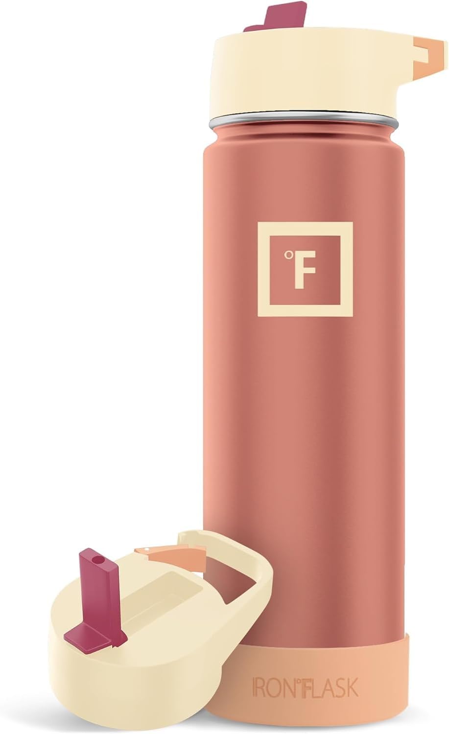 IRON °FLASK Camping & Hiking Hydration Flask with Straw, Wide Mouth Insulated Stainless Steel Sports Water Bottle - 22 oz Dream Sunset