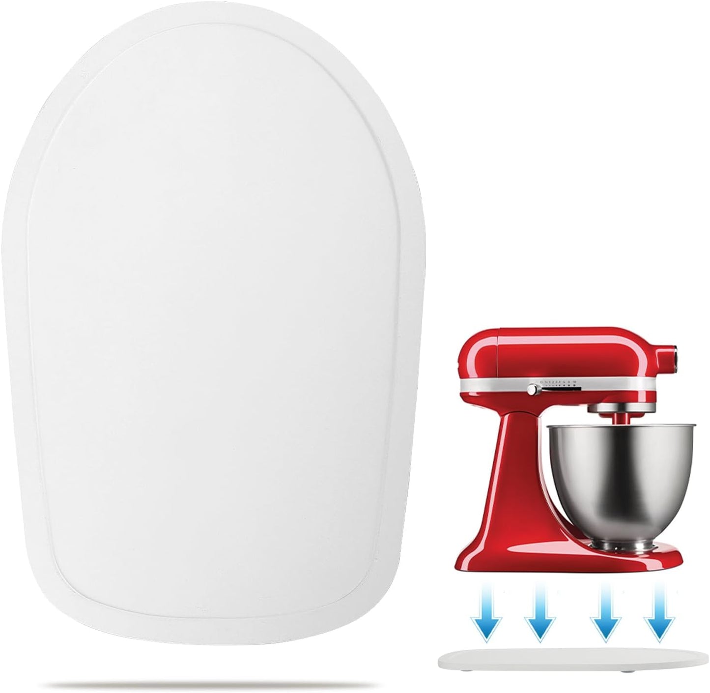 Compatible with Kitchen aid 4.5-5 Qt Bamboo Mixer Slider - Appliance Slider for Tilt Head Kitchen aid Stand Mixer, Kitchen Countertop Storage Mover Sliding Tray for Kitchen aid 4.5-5 Qt White