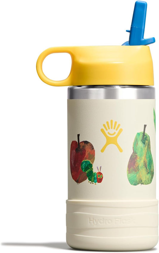 Hydro Flask Kids Water Bottle for School - Stainless Steel and Insulated with Straw Cap - 12 Oz World of Eric Carle™ Fruit