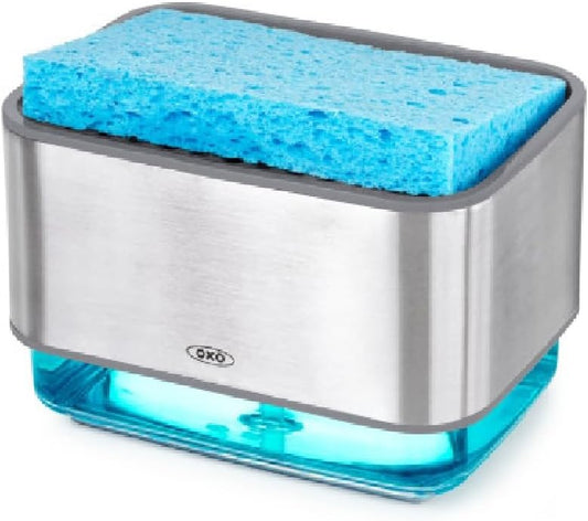 OXO Good Grips Stainless Steel Soap Dispensing Sponge Holder - Clear, One Size