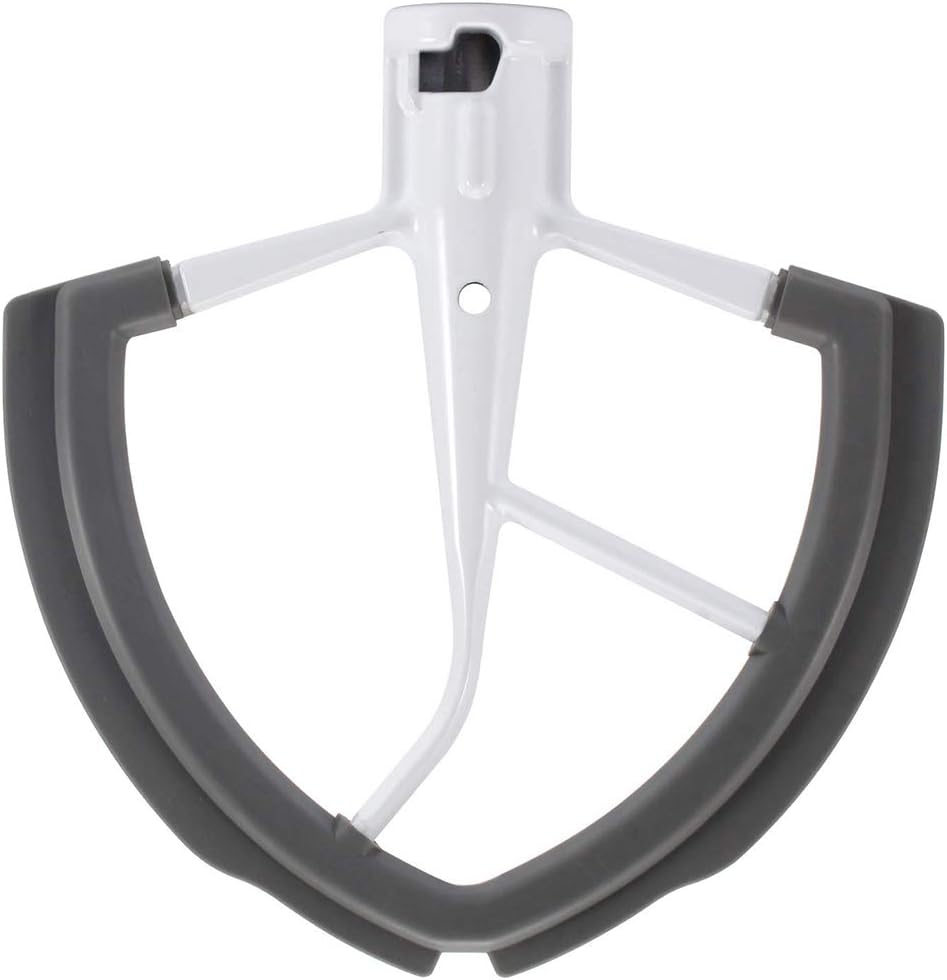 Flex Edge Beater for Kitchen Aid Mixer 6 Quart Bowl-Lift Stand Mixer Bowls, 6 QT Flat Edge Beater with Flexible Silicone Edges Bowl Scraper