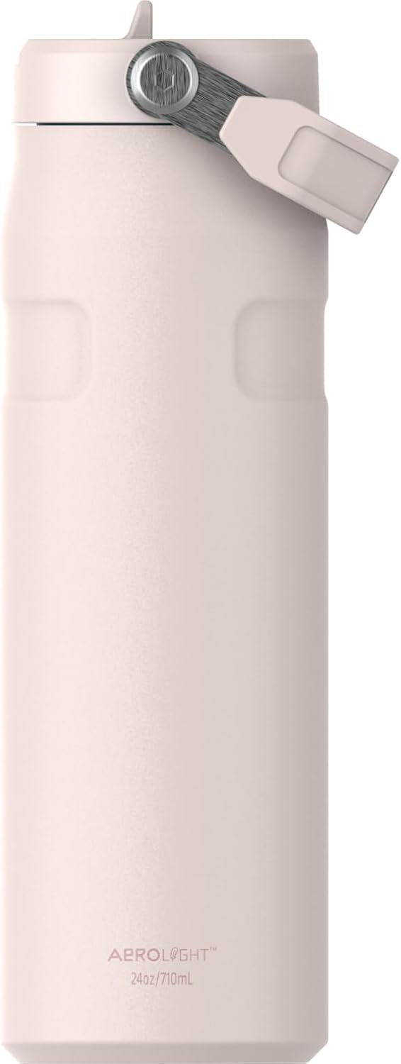 Stanley IceFlow Flip Straw 2.0 Water Bottle 24 oz | Built-In Straw with Larger Opening | Lightweight and Leak Resistant | Insulated Stainless Steel | BPA-Free | Rose Quartz