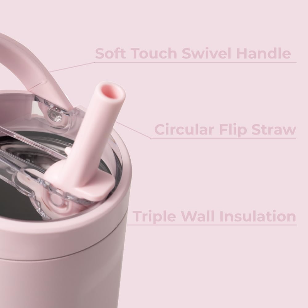 HydroJug Sport - Stainless Steel Tumbler with Straw, Vacuum Insulated, 40oz Leakproof Water Bottle, Ergonomic Design, Reusable, Dishwasher Safe, Rubber Base, Durable for Gym or Outdoors, Pink Sand