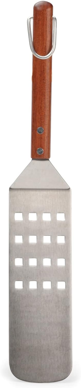 RSVP International Endurance (BQ-FLP) BBQ Long Spatula Flipper, 16.25" | Flip Burgers & Other Food w/ Long Handle that Keeps Hands Safe from Fire | Made from Stainless Steel & Rosewood