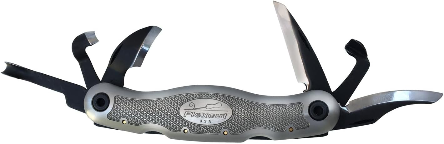 FLEXCUT Right Handed Carvin Jack 2.0, Folding Multi Tool for Woodcarving, Includes 6 Blades, Made in USA, JKN291
