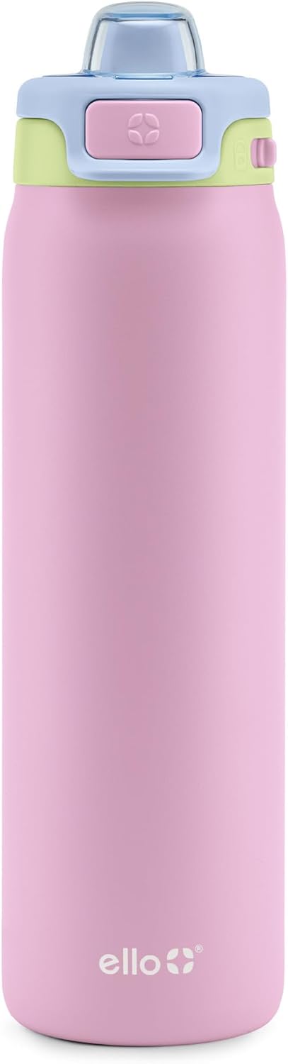 Ello Pop & Fill Stainless Steel Water Bottle with Quick Fill Technology, Double Walled Vacuum Insulated Metal, Leak Proof Locking Lid, Sip & Chug, BPA Free, Holiday Gift for Him Her, 22oz, 32oz, 40oz