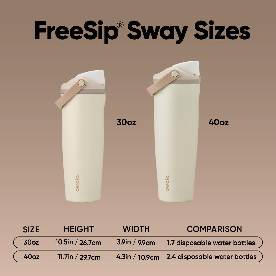 Owala FreeSip Sway - Stainless Steel - 40-oz. - Tan (Lightly Toasted)