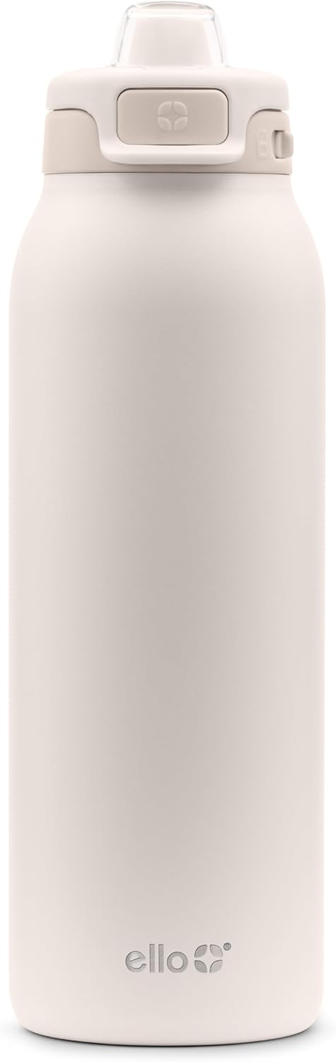Ello Pop & Fill Stainless Steel Water Bottle with Quick Fill Technology, Double Walled Vacuum Insulated Metal, Leak Proof Locking Lid, Sip & Chug, BPA Free, Holiday Gift for Him Her, 22oz, 32oz, 40oz