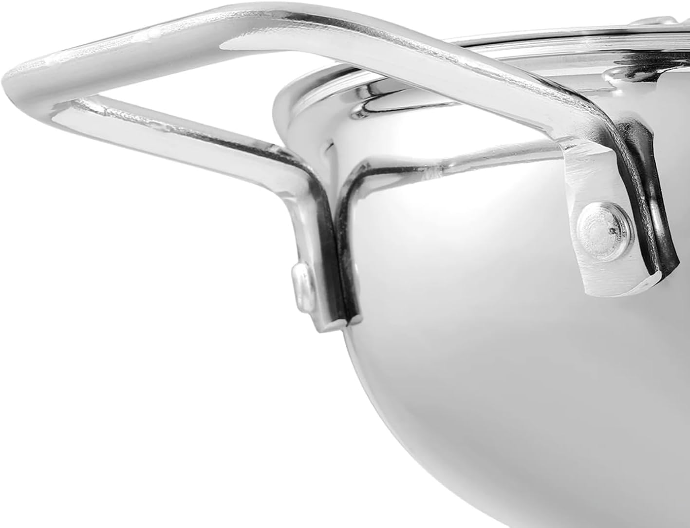 Vinod Platinum Triply Stainless Steel Kadai | Suitable For Indian Cooking, Sauces, Stews, Soups | Extra Deep, Induction, Electric Friendly (24cm)