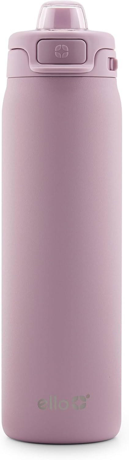 Ello Pop & Fill Stainless Steel Water Bottle with Quick Fill Technology, Double Walled Vacuum Insulated Metal, Leak Proof Locking Lid, Sip & Chug, BPA Free, Holiday Gift for Him Her, 22oz, 32oz, 40oz