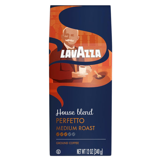 Lavazza House Blend Perfetto Ground Coffee 12oz Bag, Medium Roast, Full-bodied, Intensity 3/5, 100% Arabica, Ideal for Drip Brewers, (Pack of 1) - Package May Vary