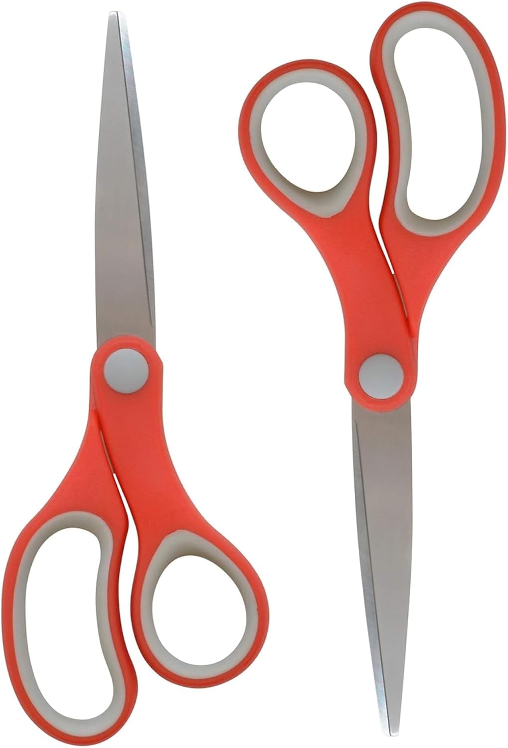 Westcott School Scissors, All-Purpose Student Scissors for Ages 12+, Ideal for Crafting and School Projects, Back-to-School, School Supplies, Classroom Supplies, 7-Inch, 2-Pack, Red/Gray