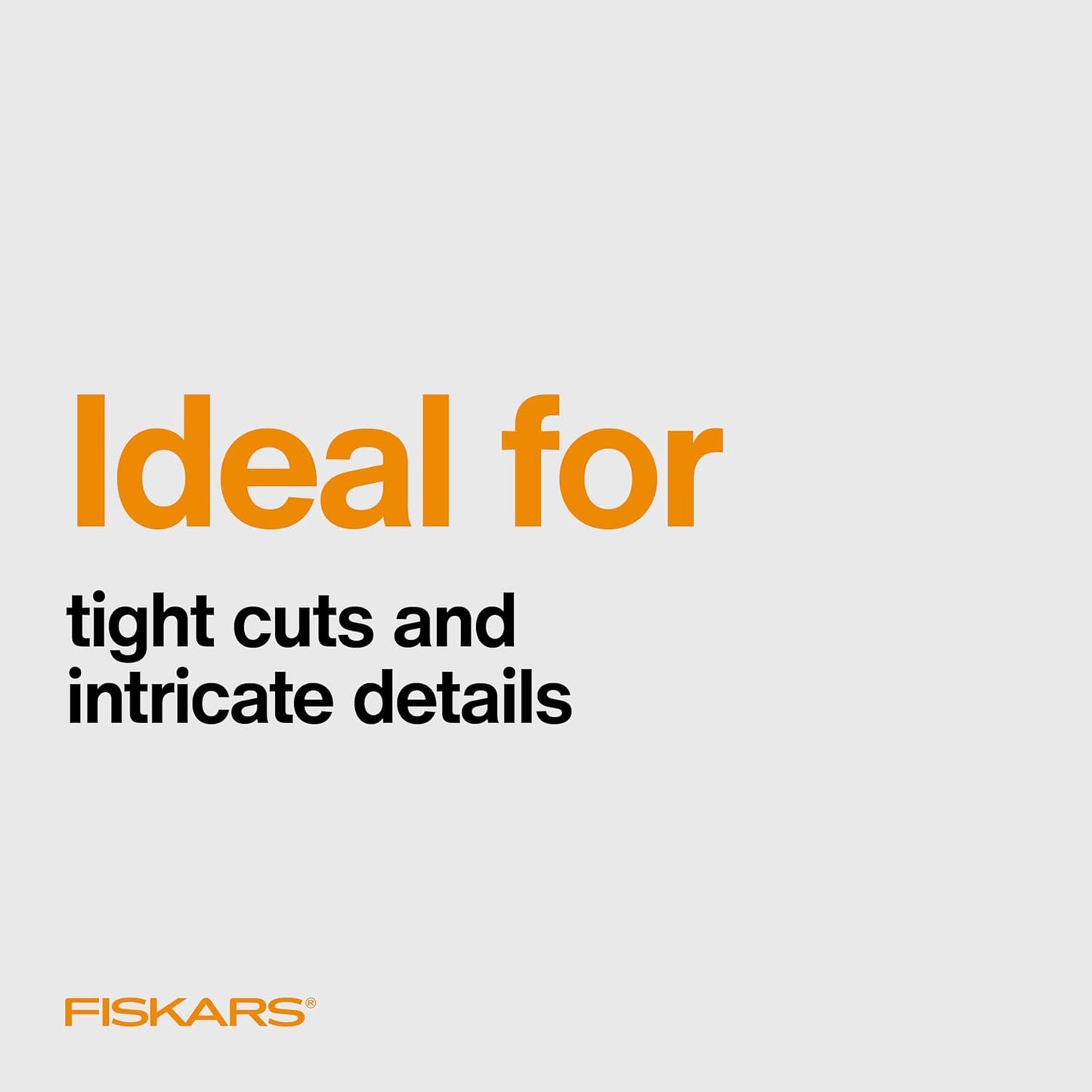 Fiskars Orange-Handled Straight Detail Scissors, Stainless Steel Blades, Ambidextrous Double-loop Handle