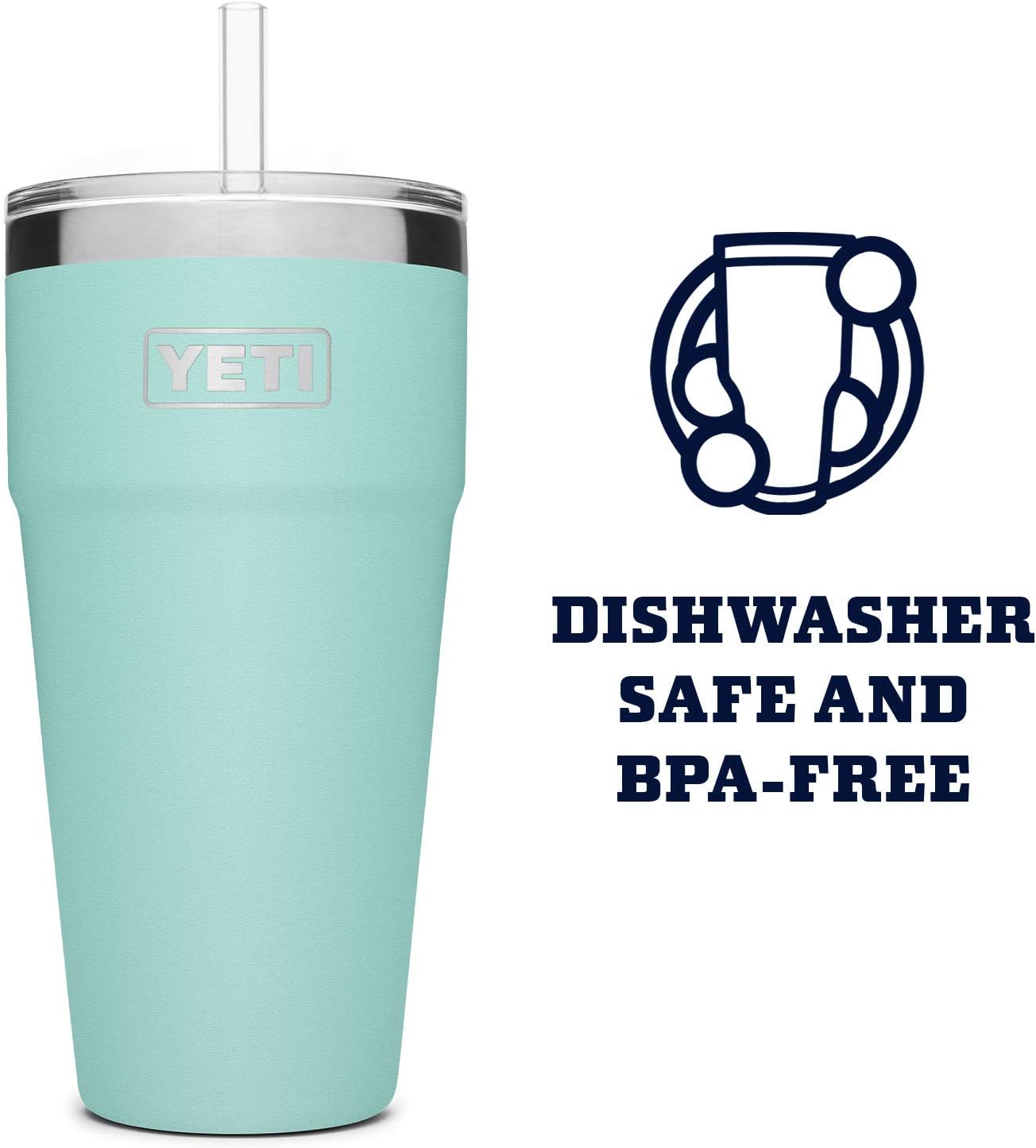YETI Rambler 26 oz Straw Cup, Vacuum Insulated, Stainless Steel with Straw Lid