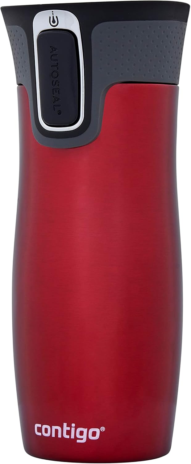 Contigo West Loop Autoseal Travel Mug, Stainless Steel Thermal Mug, Vacuum Flask, Leakproof Tumbler, Coffee Mug with BPA-Free Easy-Clean Lid