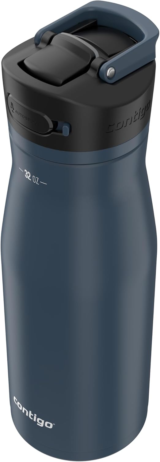 Contigo Ashland Chill 2.0 Insulated Stainless Steel Water Bottle, 32oz, Blueberry