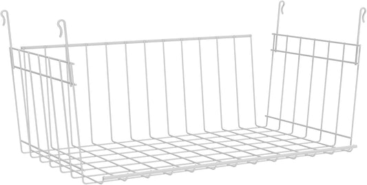 ClosetMaid Wire Hanging Shelf Basket for Storage, Organization in Closet or Pantry, No Assembly or Installation, Durable, 10.68"D x 18.39"W x 7.99"H, White