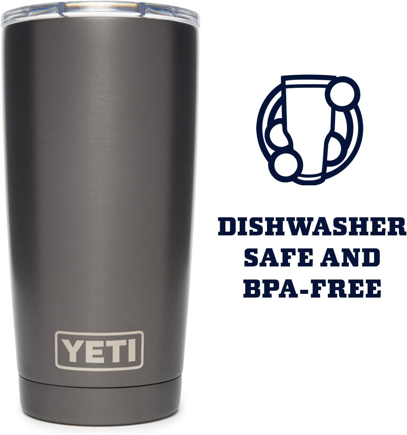 YETI Rambler 20 oz Tumbler Retired Color, Stainless Steel, Vacuum Insulated with MagSlider Lid, Graphite