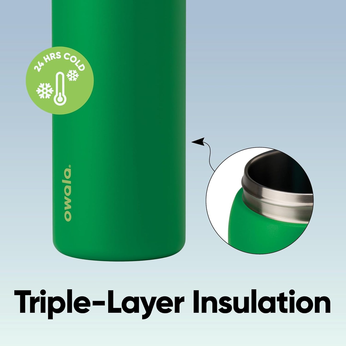 Owala FreeSip Insulated Stainless Steel Water Bottle with Straw, BPA-Free Sports Water Bottle, Great for Travel, 32 Oz, Putting Green