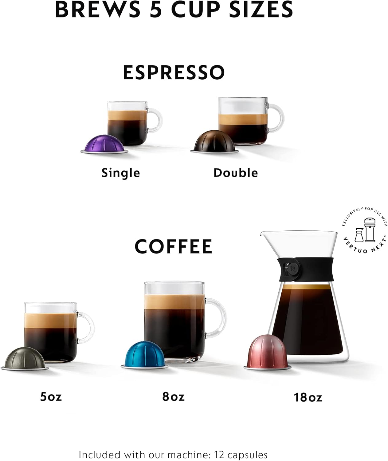 Nespresso Vertuo Next Deluxe Coffee and Espresso Maker by Breville, 1500 watts