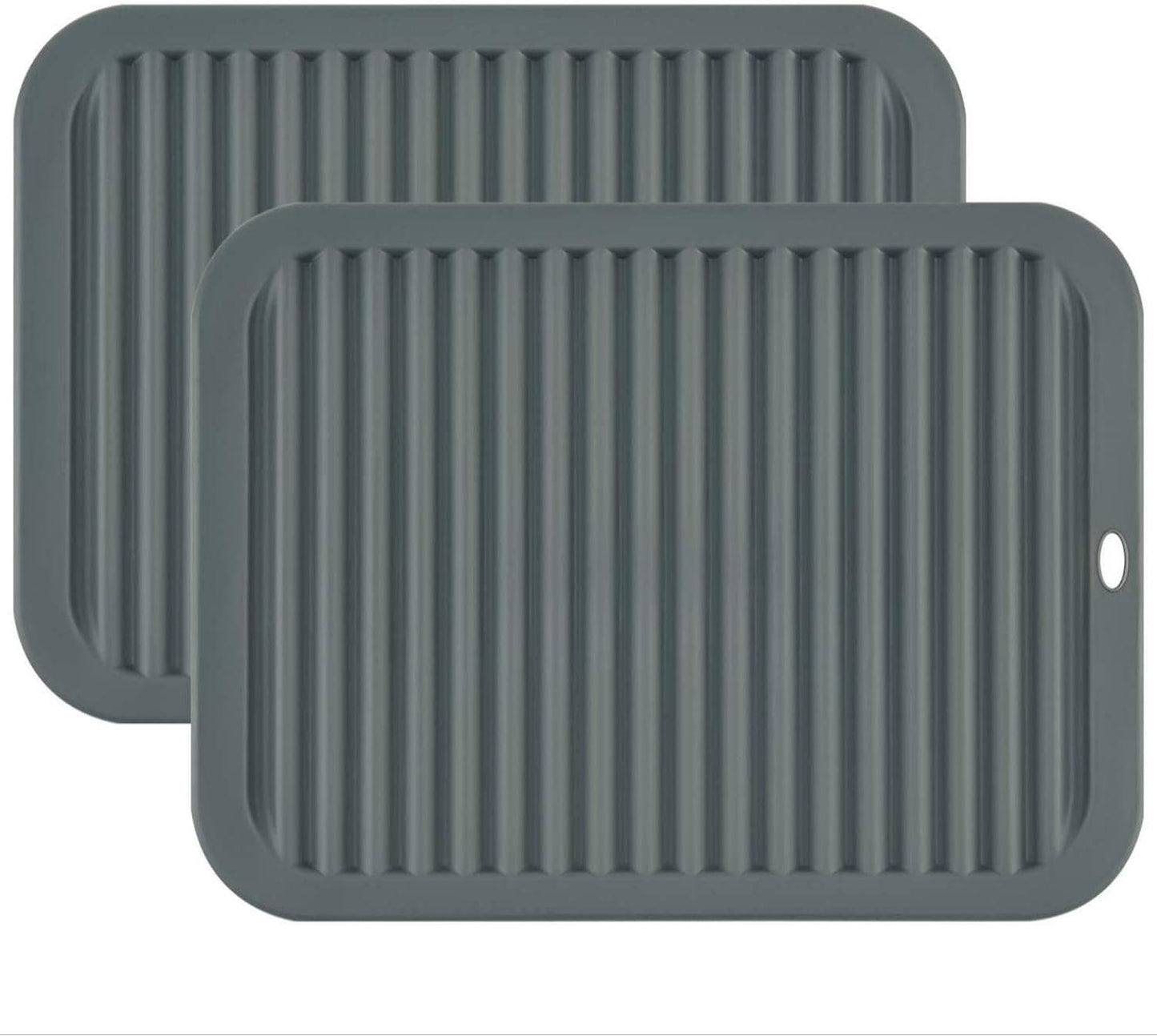 Smithcraft Silicone Trivets for Hot Dishes, Pots and Pans, Hot Pads for Kitchen, Heat Resistant Mat Quartz Countertops, Silicone Mats for Kitchen Counter, Table Pot Holders Trivet mat Set 2 Dark Grey