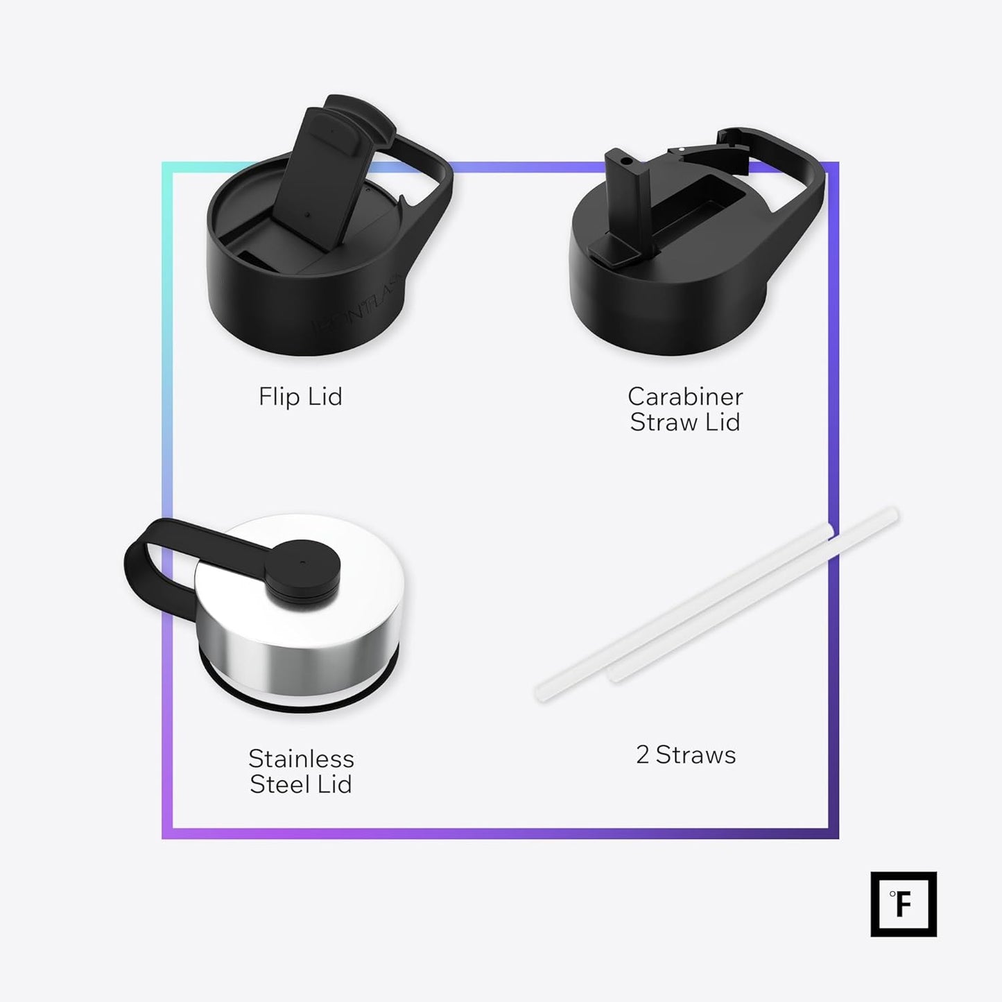 IRON °FLASK Camping & Hiking Hydration Flask with Straw, Wide Mouth Insulated Stainless Steel Sports Water Bottle - 64 oz Day & Night