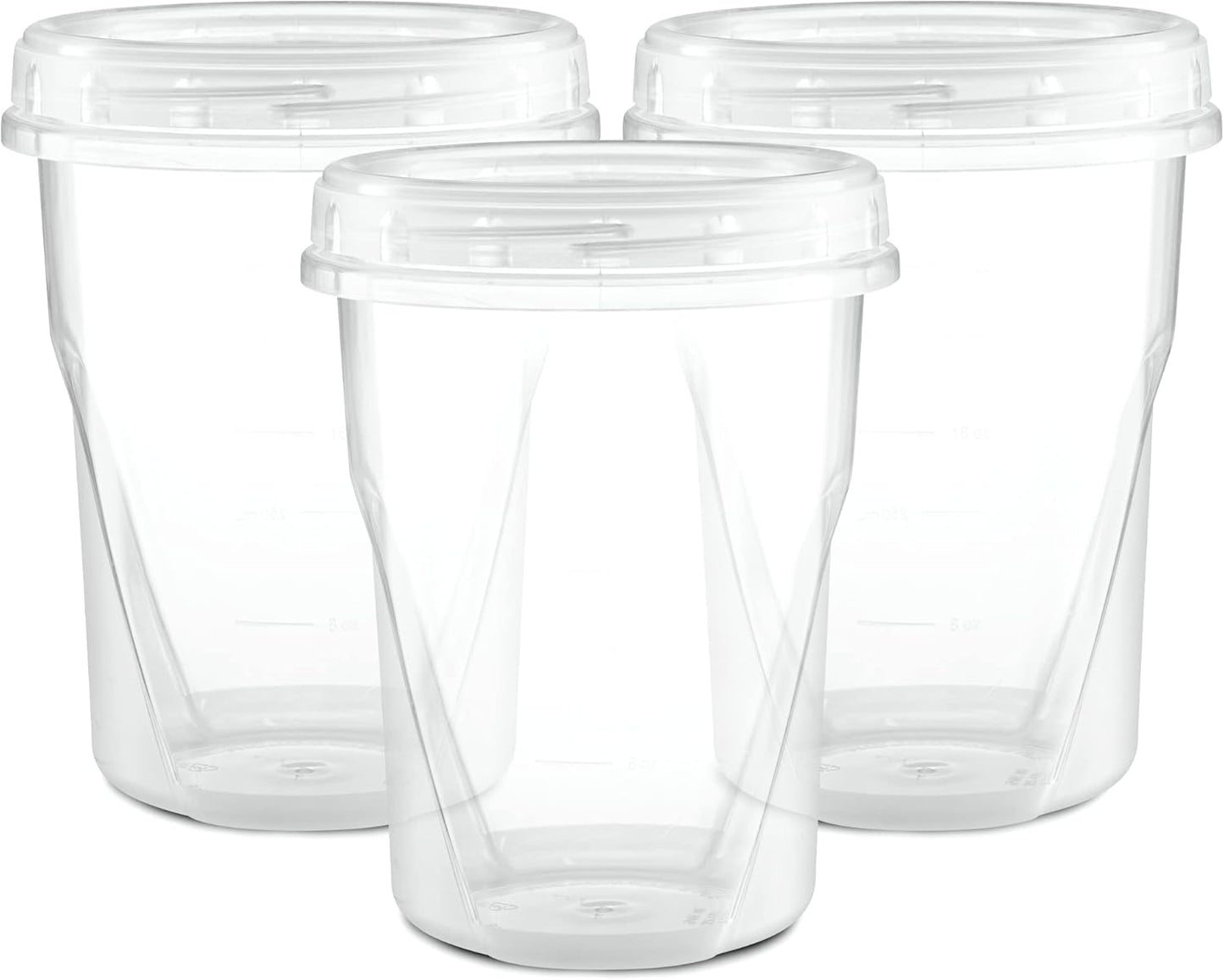 (32 Ounce 10 Pack) Clear Twist cap Containers With Screw on Lids Twist Top Food Storage Freezer Containers