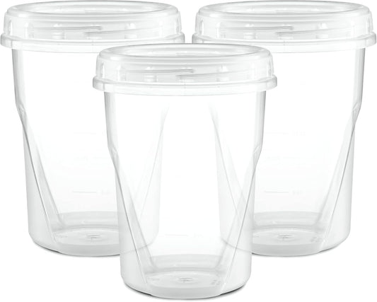 (32 Ounce 10 Pack) Clear Twist cap Containers With Screw on Lids Twist Top Food Storage Freezer Containers