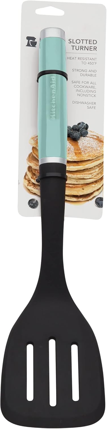 KitchenAid Classic Nylon Slotted Turner, 13.66-Inch, Aqua Sky (Pack of 12)