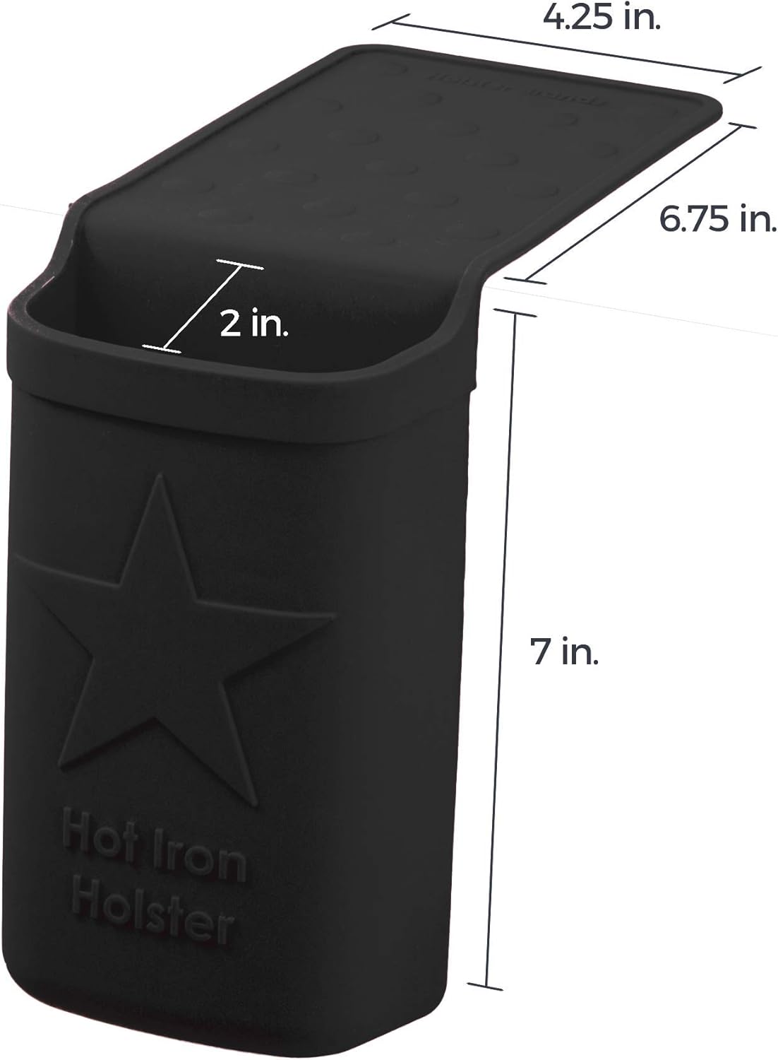 Hot Iron Holster | Adhesive-Free Silicone Storage Pocket for Organization and Travel | Heat Resistant to 500°F | Ideal for Curling Irons, Hair Straighteners, and other Hot Tools