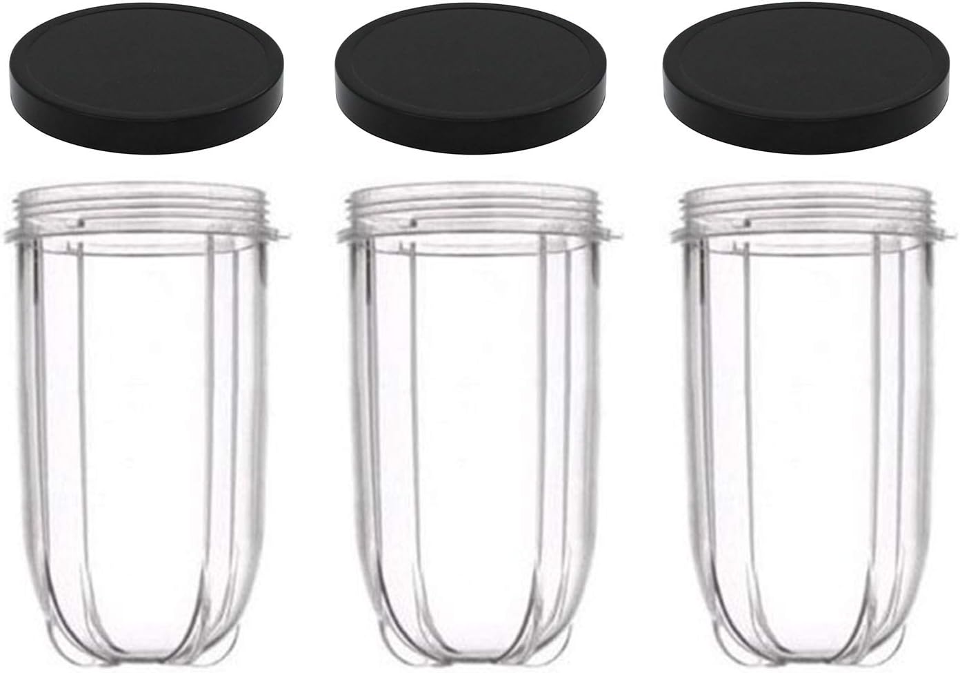 16oz Cups 6 Piece Set - 3 Replacement Cups WITH LIDS for Magic Bullet Blender LIDS INCLUDED