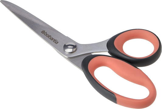 Brabantia Tasty+ Kitchen Scissors (Terracotta/Black) Ergonomic, Soft-Handle, Rust-Free Kitchen Blades for Kitchen or Crafts
