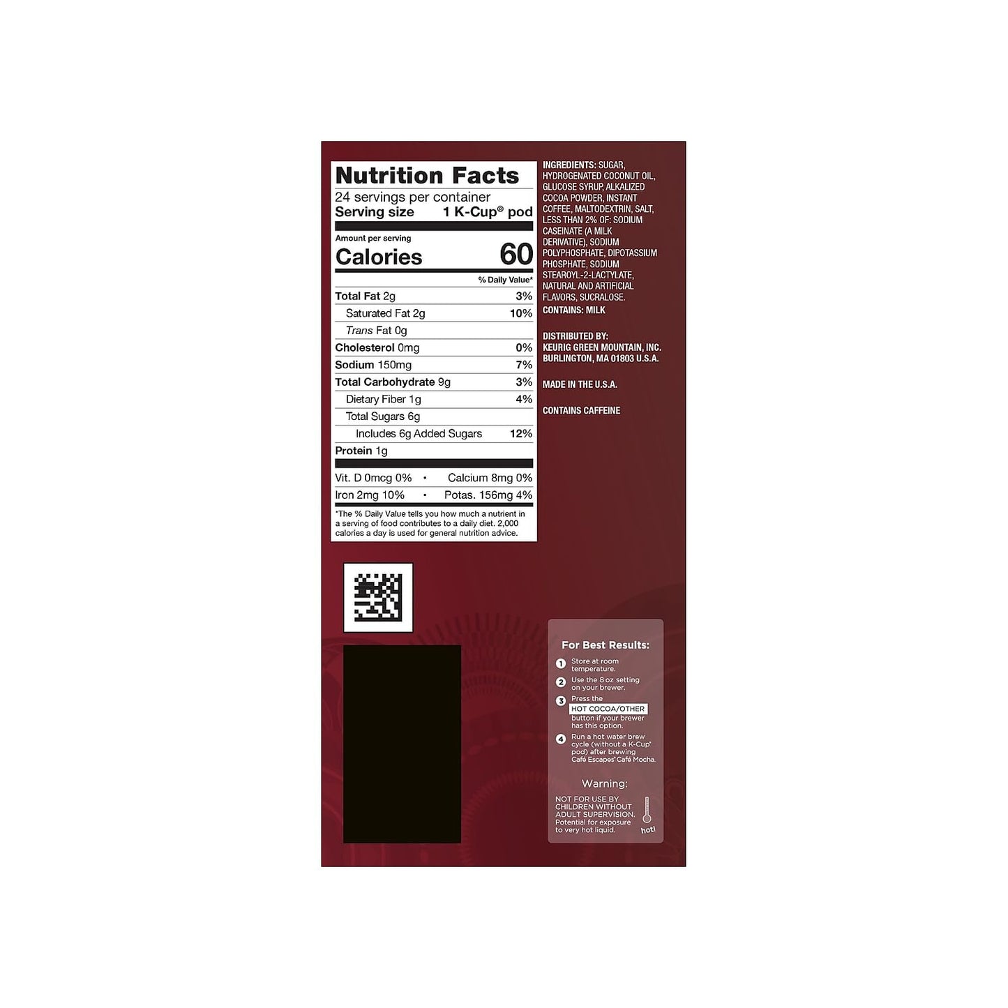 Green Mountain Café Escapes Café Mocha K-Cup