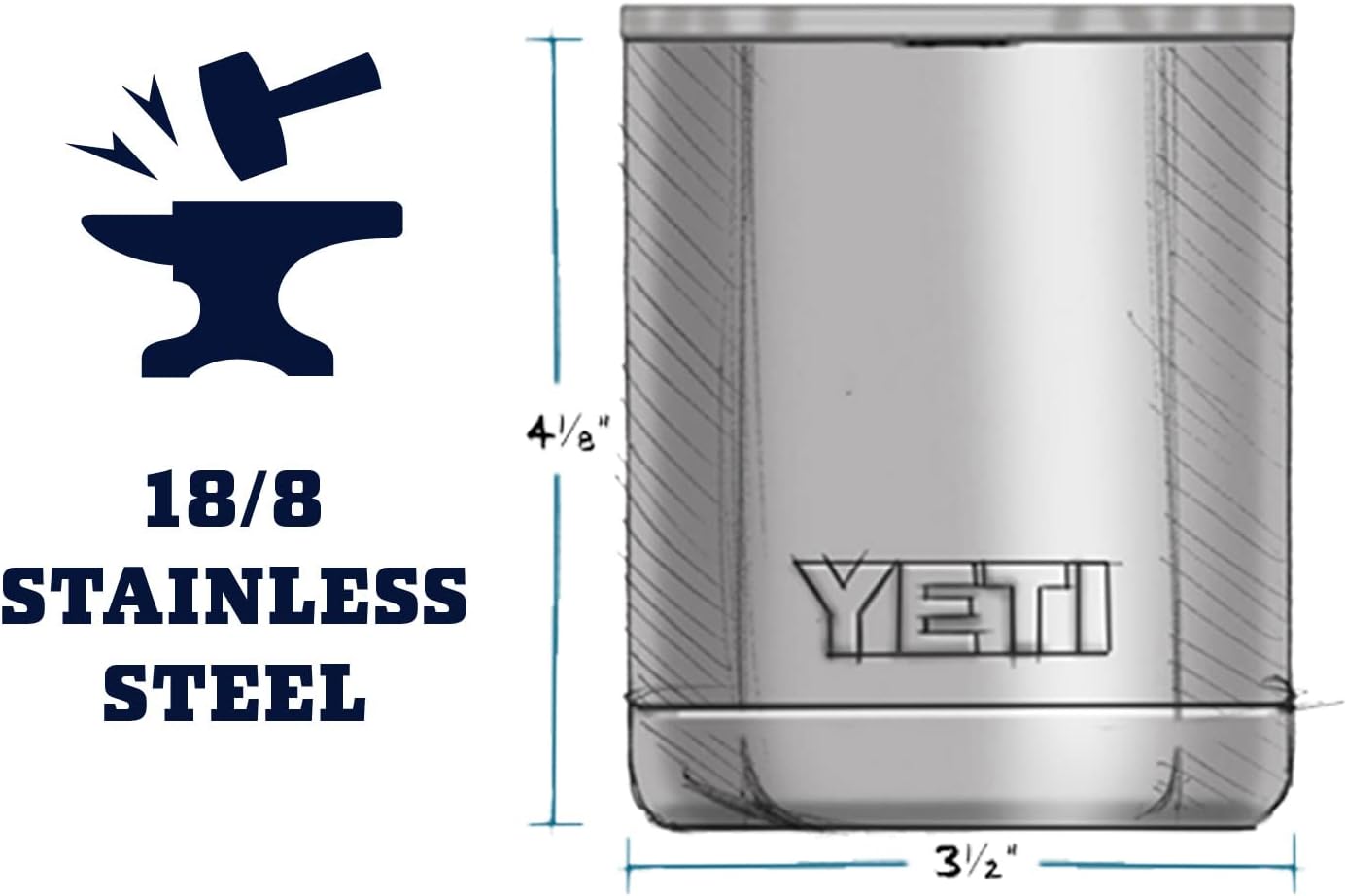 YETI Rambler 10 oz Lowball, Vacuum Insulated, Stainless Steel with MagSlider Lid