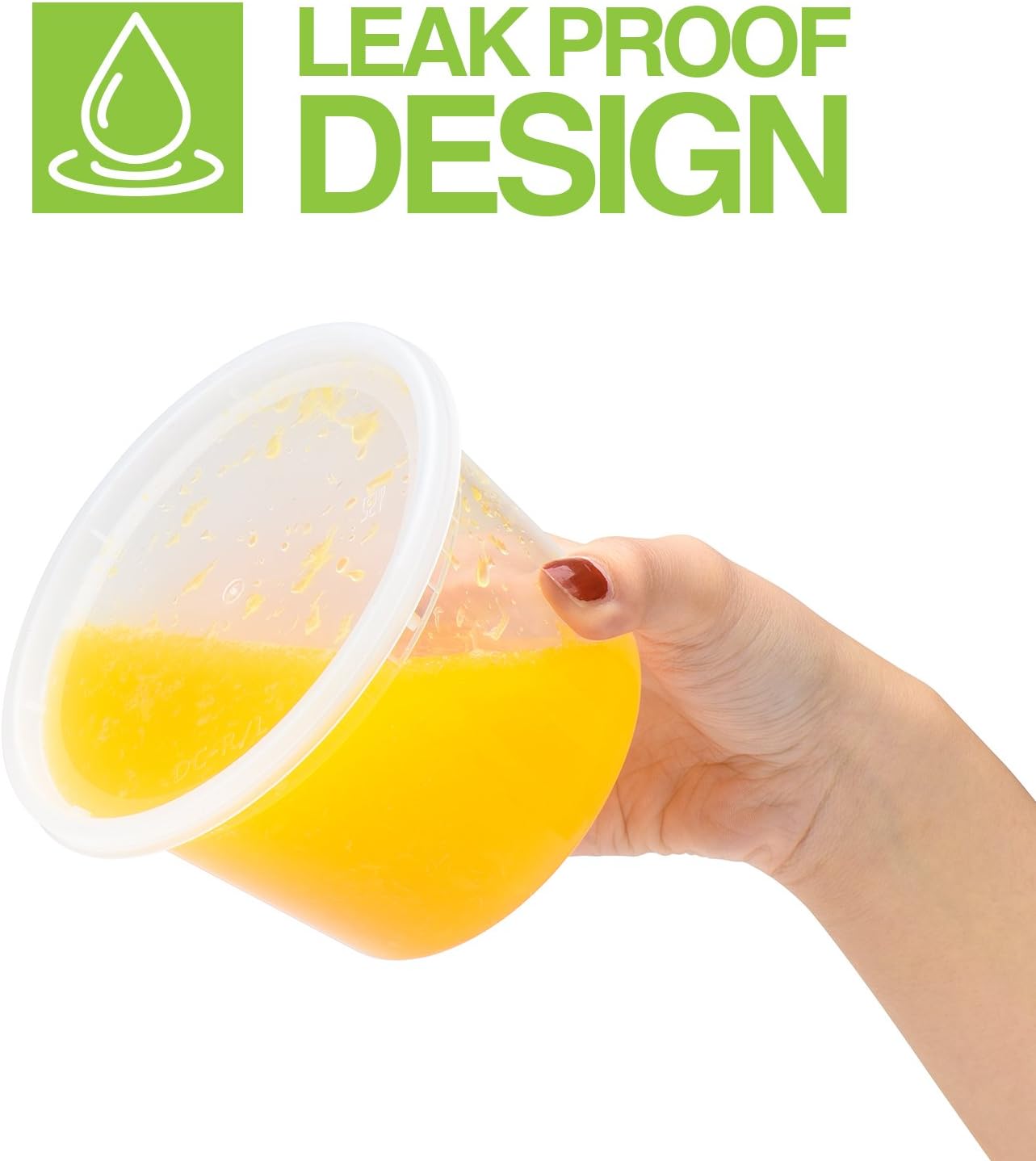 Glotoch 48 Pack (Mixed) 8 oz, 16 oz. and 32 oz. Plastic Food and Drink Storage Containers Set with Lids - Microwave, Freezer & Dishwasher Safe Eco-Friendly, BPA-Free, Reusable & Stackable