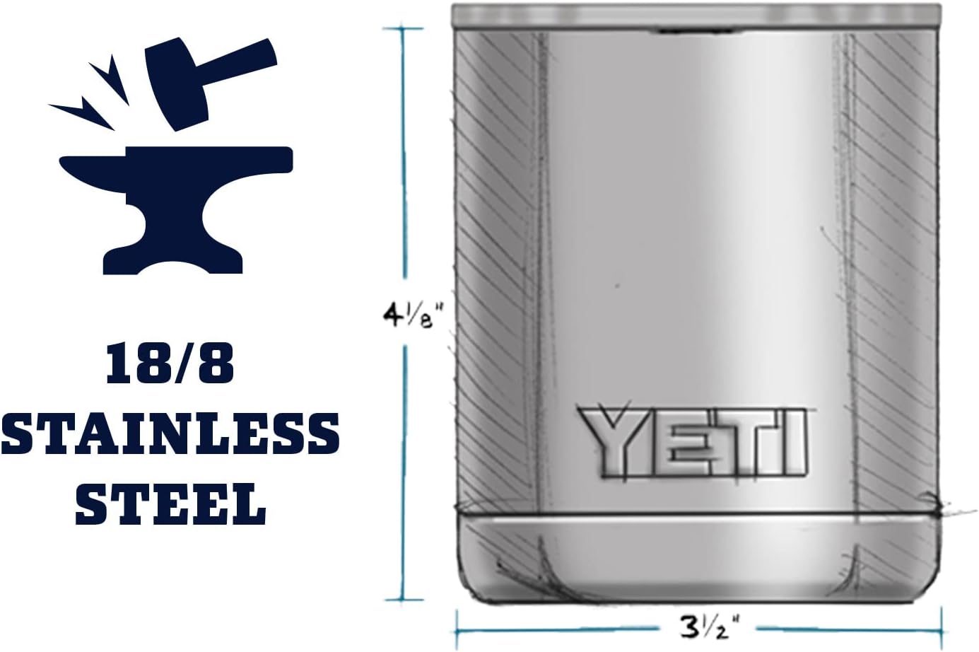 YETI Rambler 10 oz Lowball, Vacuum Insulated, Stainless Steel with MagSlider Lid