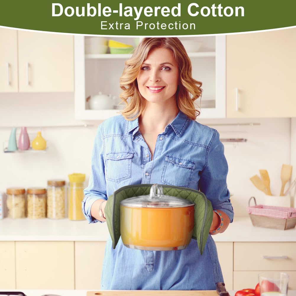 AUAUY Black Double Oven Mitts, 250°C/482°F Heat Resistant BBQ Mittens with Ropes, Silicone Non-Slip Design Kitchen Mittens, Cooking Glove Kitchen Accessories for Cooking Baking Grilling