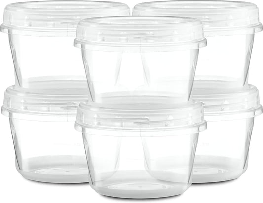 (16 Ounce 20 Pack) Clear Twist cap ContainersWith Screw on Lids Twist Top Food Storage Freezer Containers