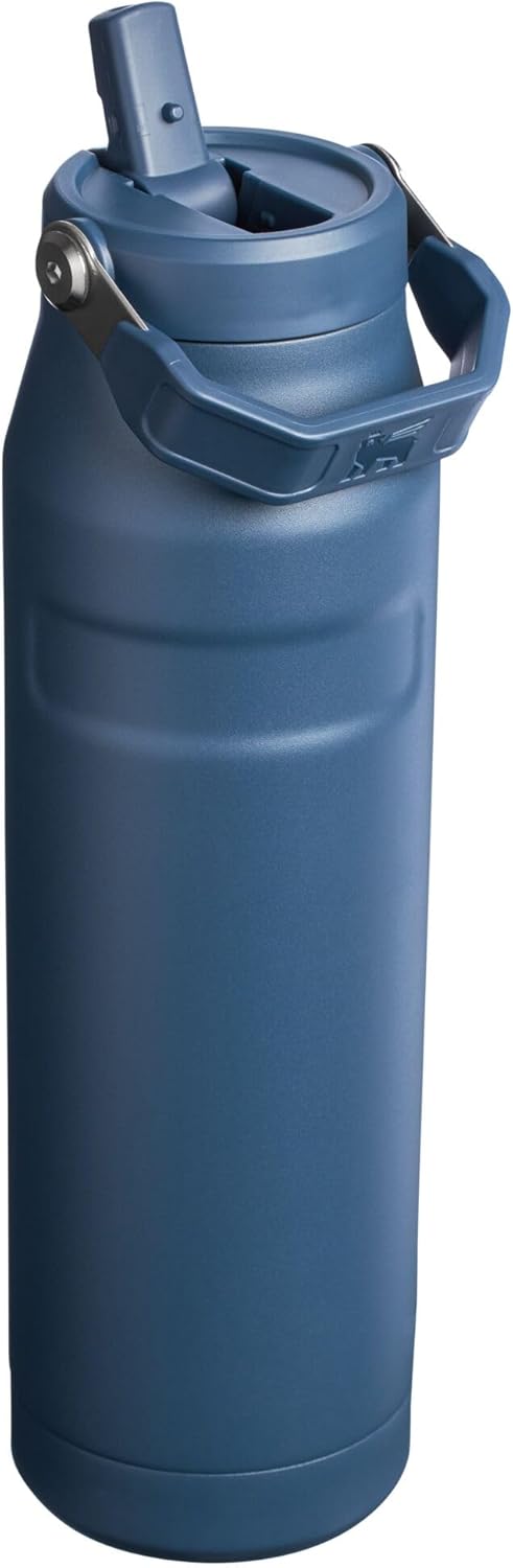 STANLEY IceFlow Flip Straw 2.0 Water Bottle 36 OZ | Built-In Straw with Larger Opening | Lightweight & Leak-Resistant | Insulated Stainless Steel | BPA-Free | Navy