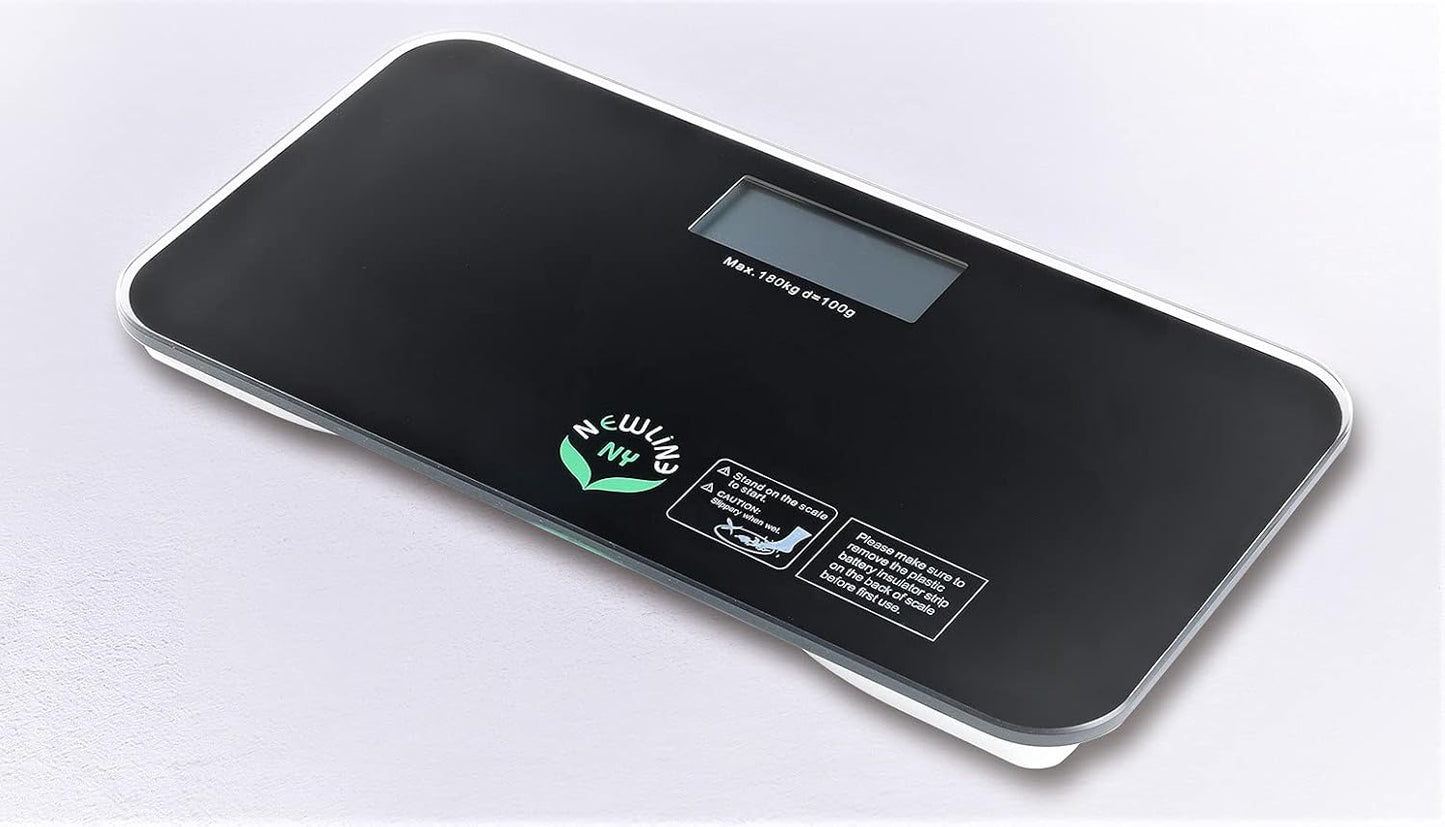 NewlineNY SBB0718M-NYBK Step-On Mini Travel Bathroom Scale, Cool Black