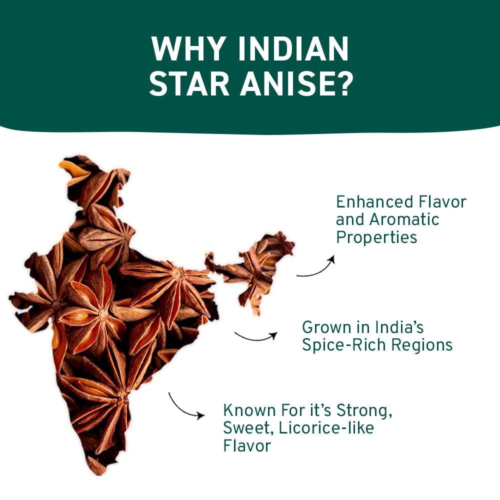 HANDPICK Star Anise Whole (200g/7oz) Gluten Free, 100% Raw Whole Chinese Pods, Premium Quality, Direct from Source, Packed in Resealable Zip Lock Pouch