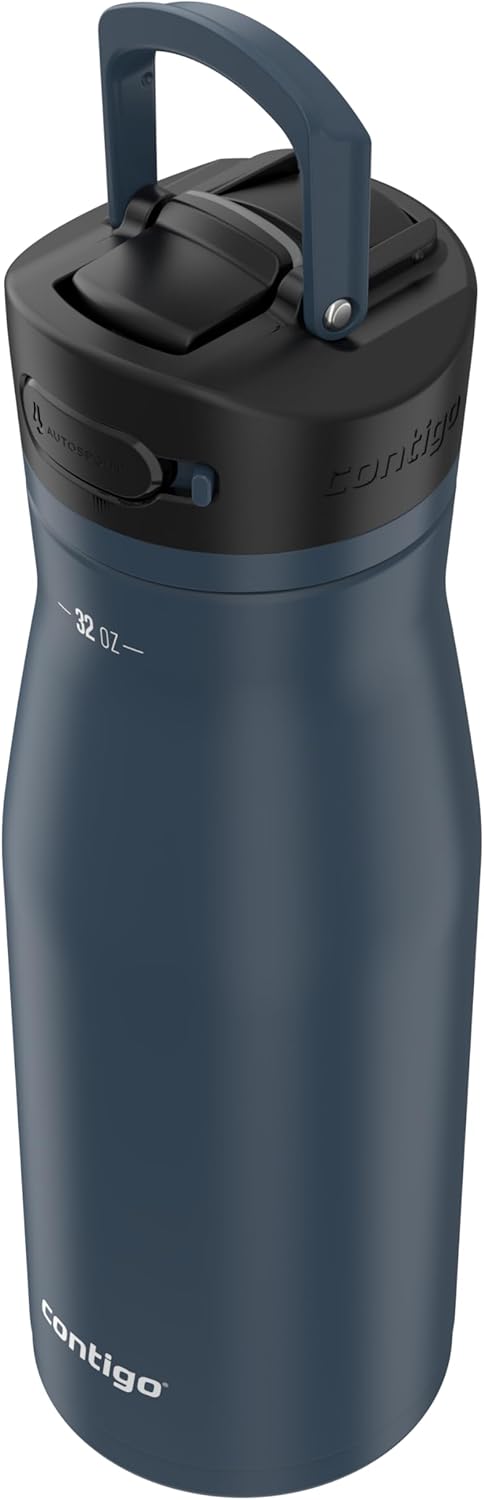 Contigo Ashland Chill 2.0 Insulated Stainless Steel Water Bottle, 32oz, Blueberry