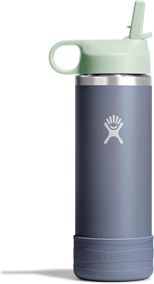 Hydro Flask Kids Water Bottle for School - Stainless Steel and Insulated with Straw Cap - 18 Oz in Koala