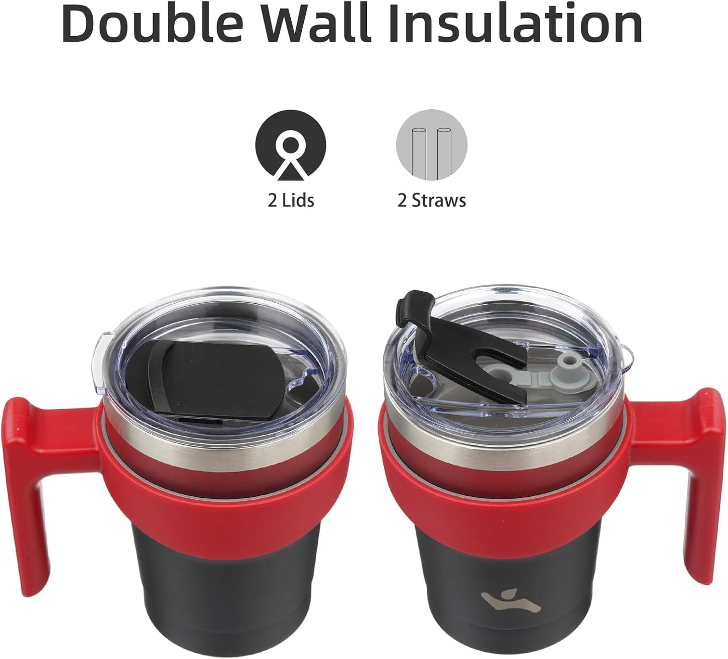 10 oz Tumbler with Handle and 2 Straw 2 Lid, Insulated Water Bottle Stainless Steel Vacuum Cup Reusable Travel Mug,Mystic Moon