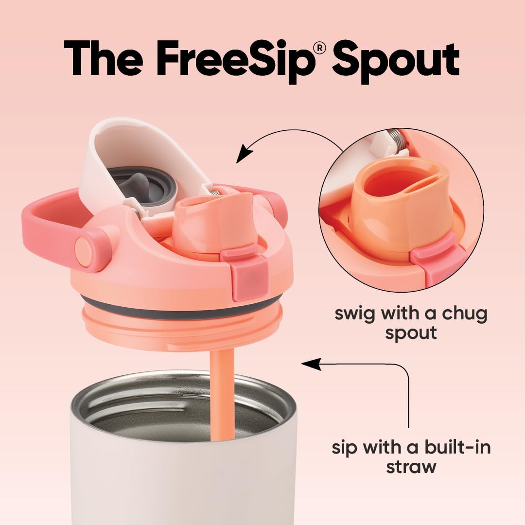 Owala FreeSip Sway - Stainless Steel-40-oz.-Orange/Tan(Sparkling Sherbet)