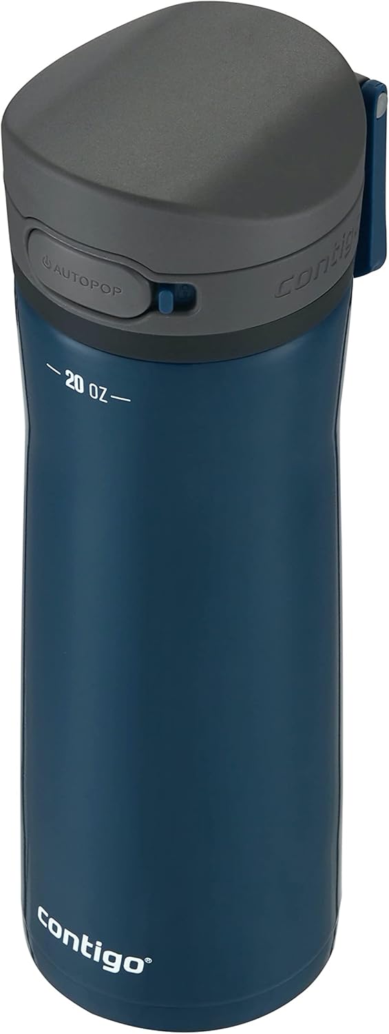 Contigo Jackson Chill 2.0, Vacuum-Insulated Stainless Steel Water Bottle with Secure Lid, Leak-Proof Travel Friendly, 20oz Capacity, Blueberry Color, Keeps Drinks Cold for 12 Hours