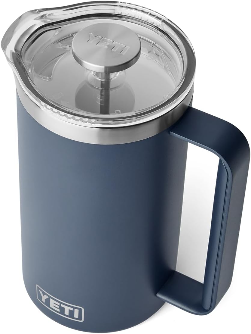 YETI Rambler 34 oz. French Press Coffee Maker, with GroundsControl Filter, Navy