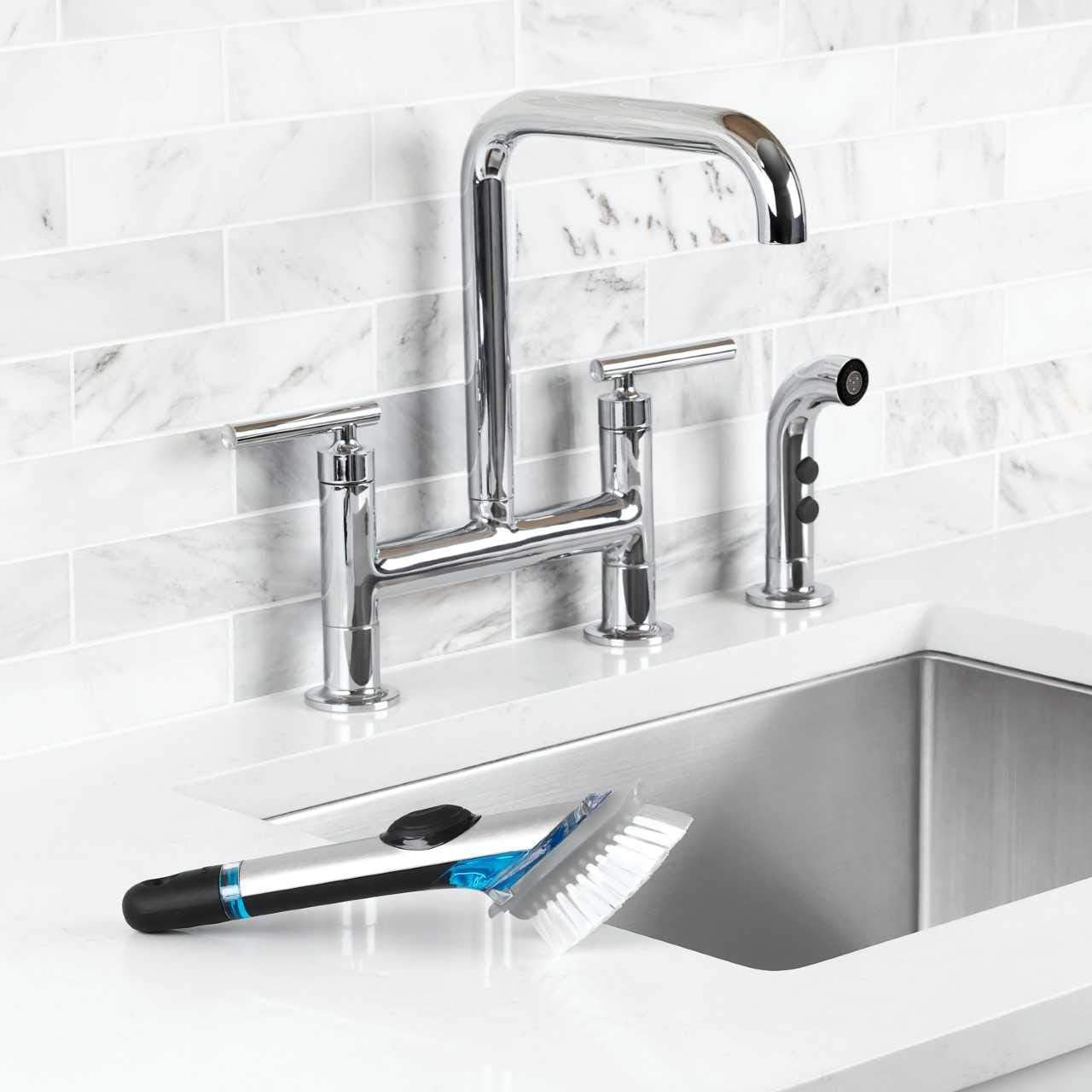 OXO Steel Soap Dispensing Dish Brush 10 in