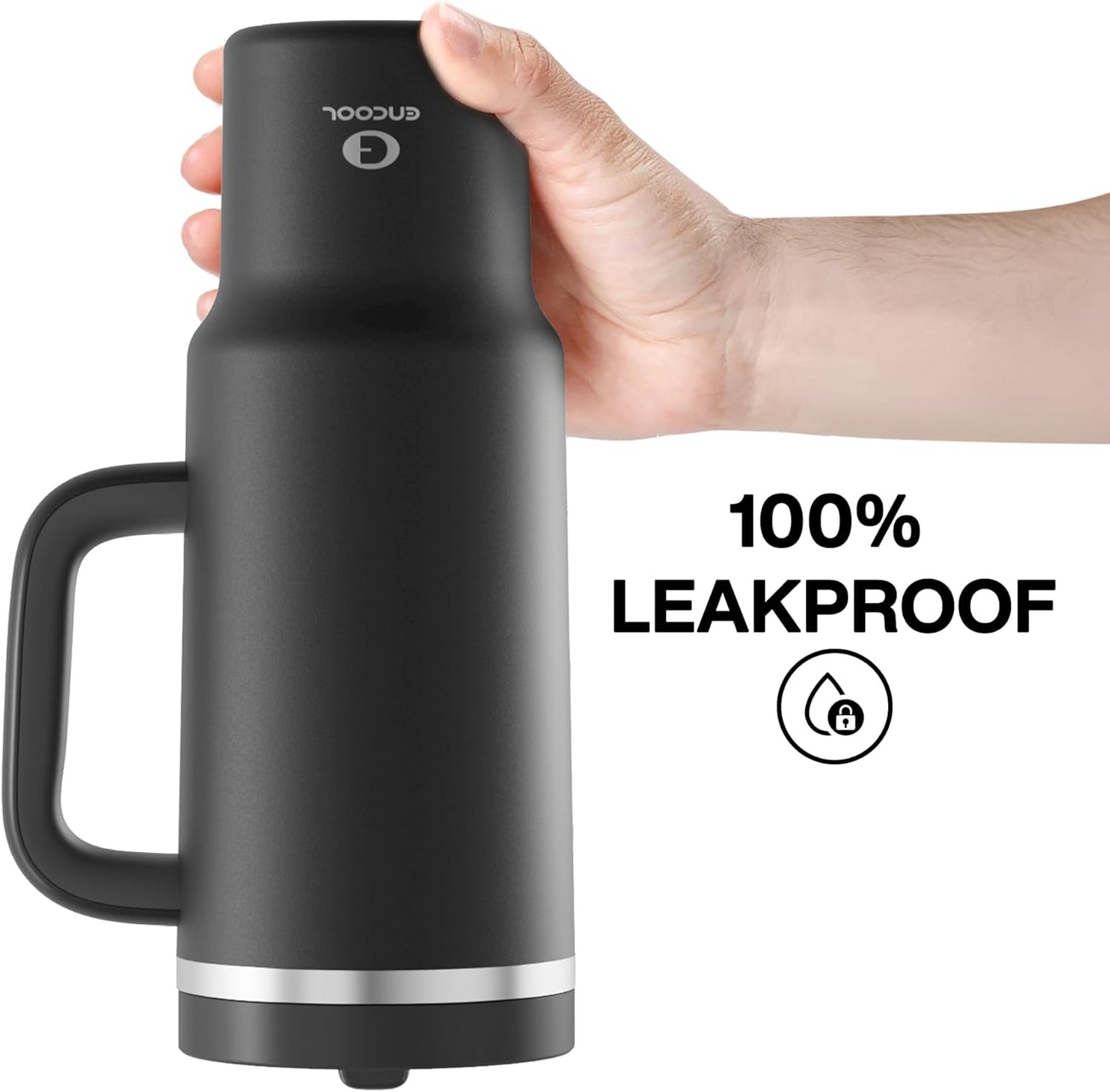 40 oz Tumbler with Handle and Straw: Stainless Steel Insulated Tumbler Keeps Cold for 24 Hours, Leakproof Travel Cup Fits in Cup Holder and BPA-Free, Black Night