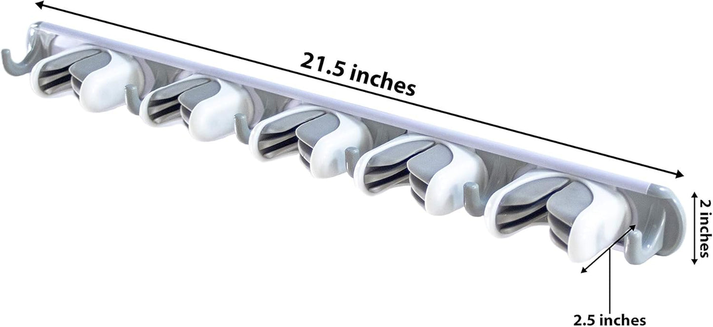 Evriholder Grip & Store Broom Holder 5 Position, Easy Way to Organize, Organized Laundry Room, Easily Store Tools and More, Strong Grip Technology, Gray